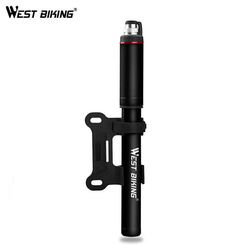 

WEST BIKING Bike Pump Pressure Gauge Tube 120PSI Bicycle Pump Presta Schrader Cycling Tire Air Inflator Mini Bicycle Hand Pump, Black