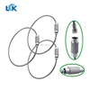 Stainless Steel Wire Keychains Heavy Duty Luggage Tags Loops Tag Keepers 1.5mm 2mm Cable Key Rings String Twist Barrel