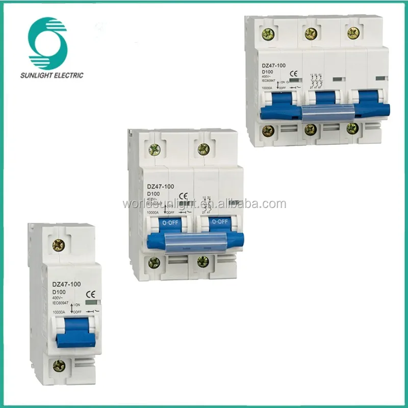 XNC-100 series 63A 80A 100A 1 2 3 4 pole miniature circuit breaker mcb