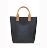 Felt Bag, Brand Embroidery Genuine Leather Handle Large Tote Bags Felt Handbag
