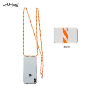 60inch Multiple Colors Cord Strap Cross body Cell Phone Necklace Chain Holder Clear TPU Cover Case For iPhone Xs
