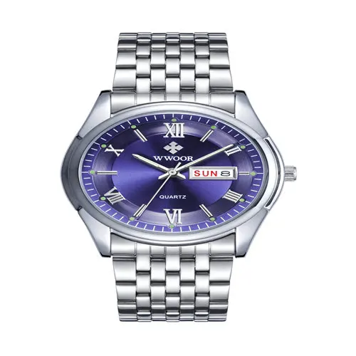 

WWOOR 8802 Men Quartz Wristwatch Fashion Casual Analog Auto Date Week Dress watch relojes hombre, 3 colors as pictures