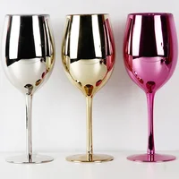 

Custom reusable handmade OEM electroplate silver and gold plated wine goblets glass cup