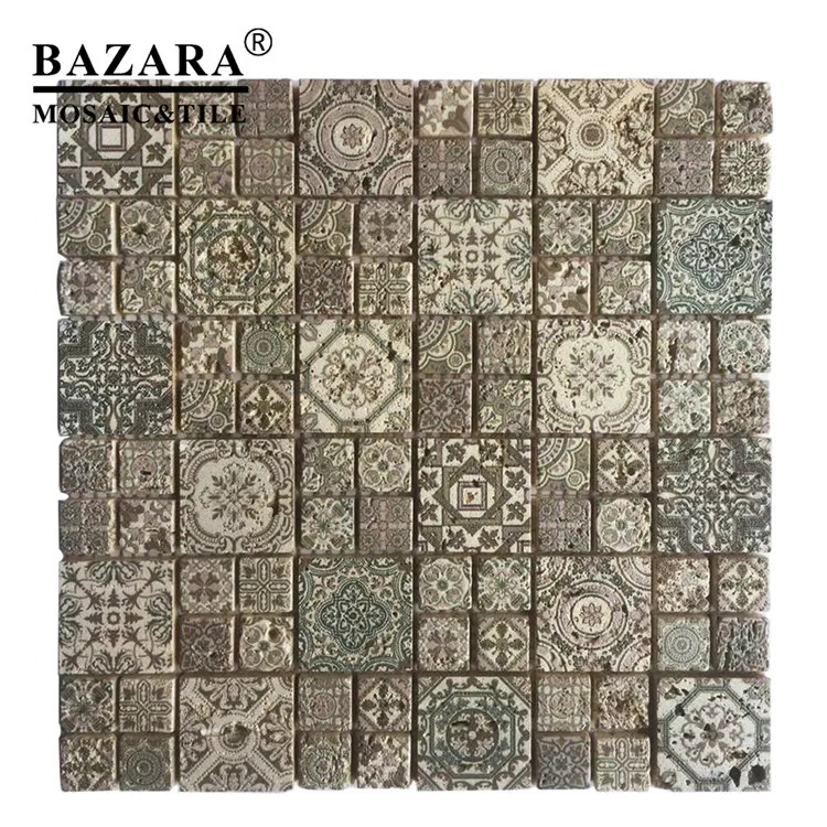 Foshan Supplier Thickness 8mm Moroccan Style Yellow Stone Mosaic Tile