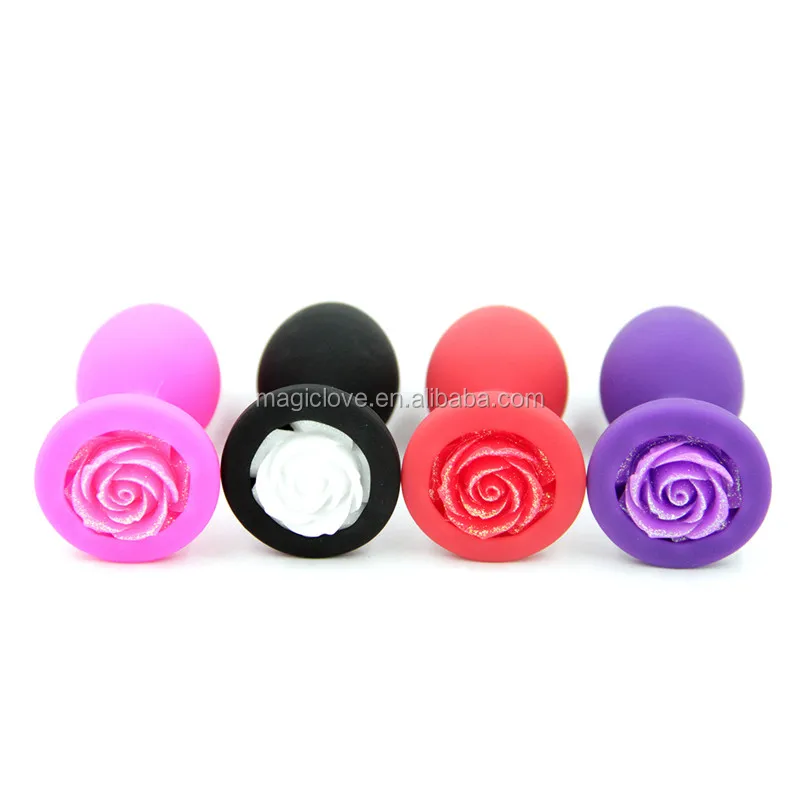 Rose Flower Silicone Anal Plug Massager G Spot Prostate Massage Anal