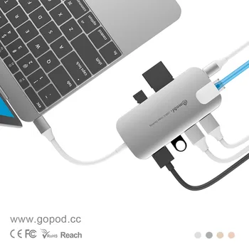 2016 Unique 8 Ports Hottest Multiport Usb C Adapter Type C 3 1 Hub