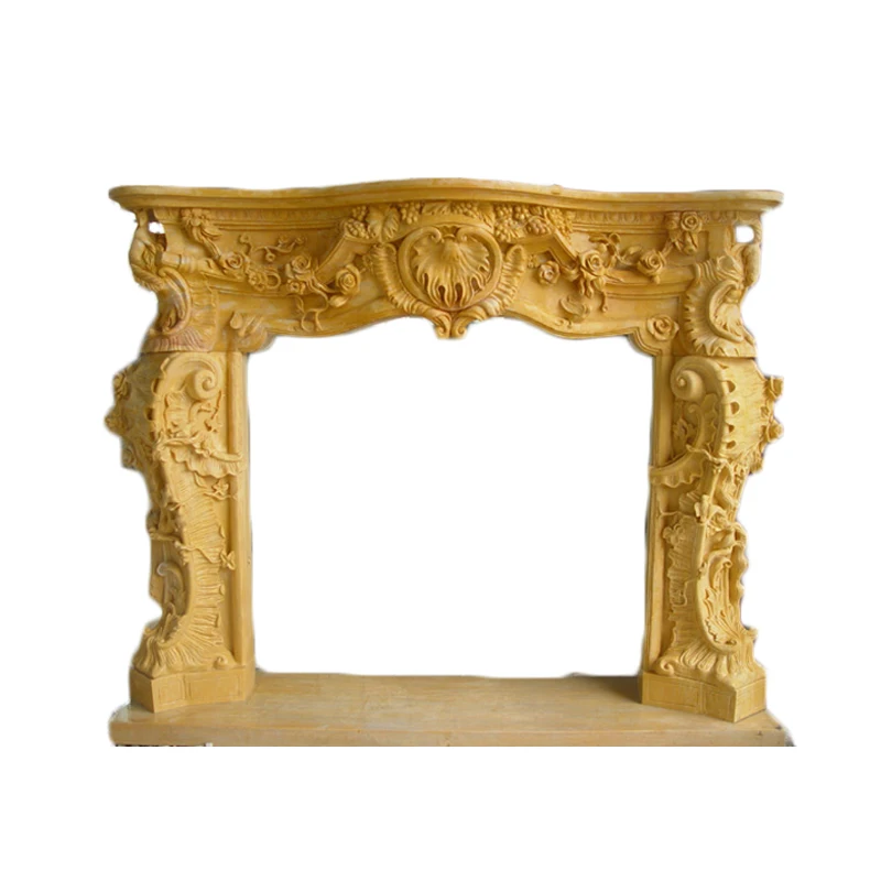 
Natural Marble Fireplace Mantel Indoor Stone Fireplaces 