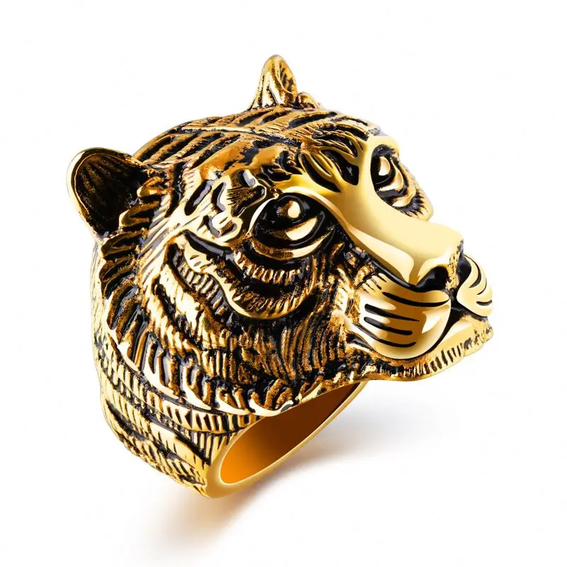 

Hot-selling Simple Tiger Ring, Silver/black/gold