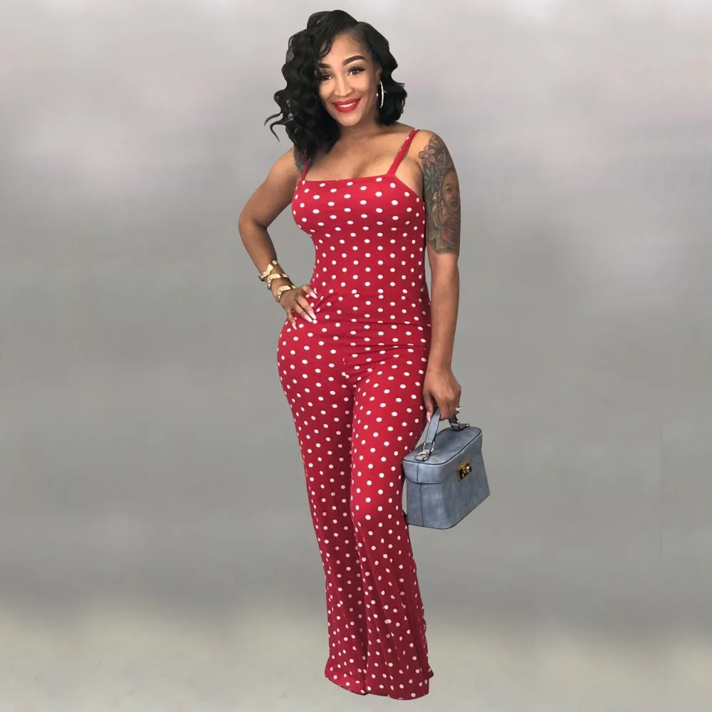 Factory Autumn dot Sexy Jumpsuits For Women Strap Backless Jumpsuit Sleeveless Simple Overalls