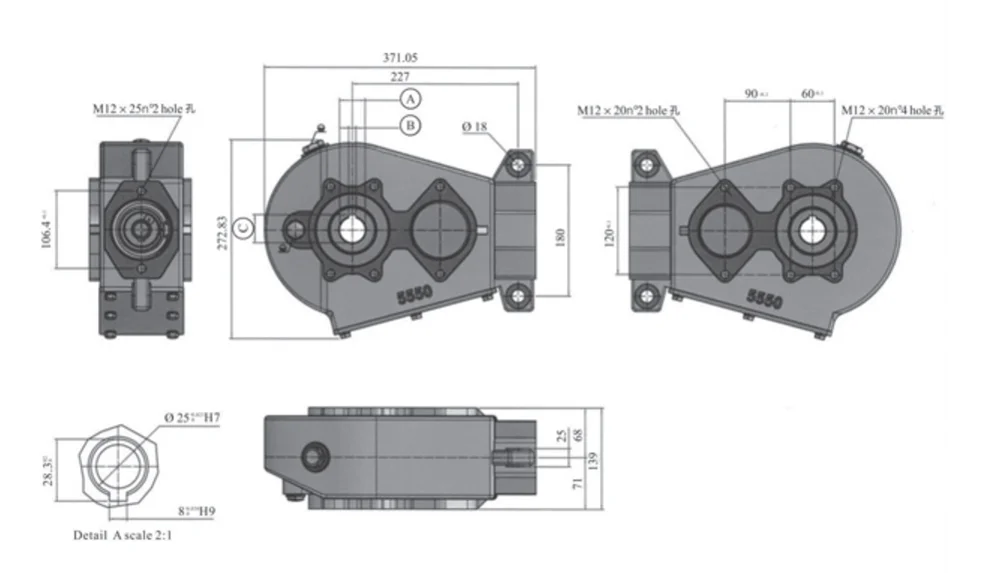 Krt200 Reduction Gearbox For Hydraulic Motors,Equivalent To Berma Rt200,Grazioli G5550 Gearbox