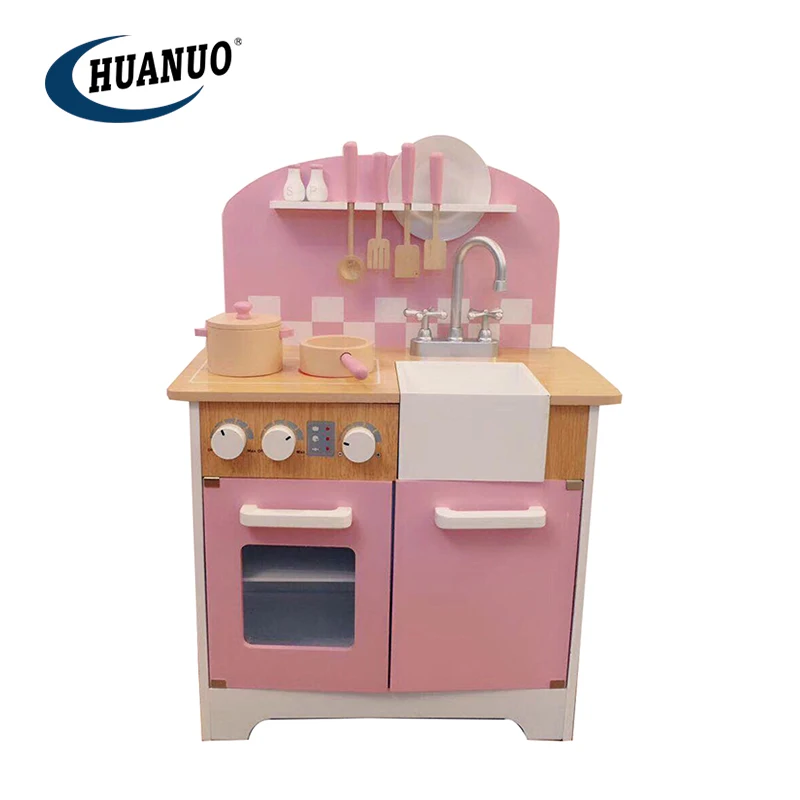 Children Kitchenware Table Cooking Play Set Pink Big 78cm Kitchen