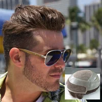 

natural strong human hair toupee male wig for man Q6 HAIR TOUPEE MONO High Quality LACE Hair Replacement for Men