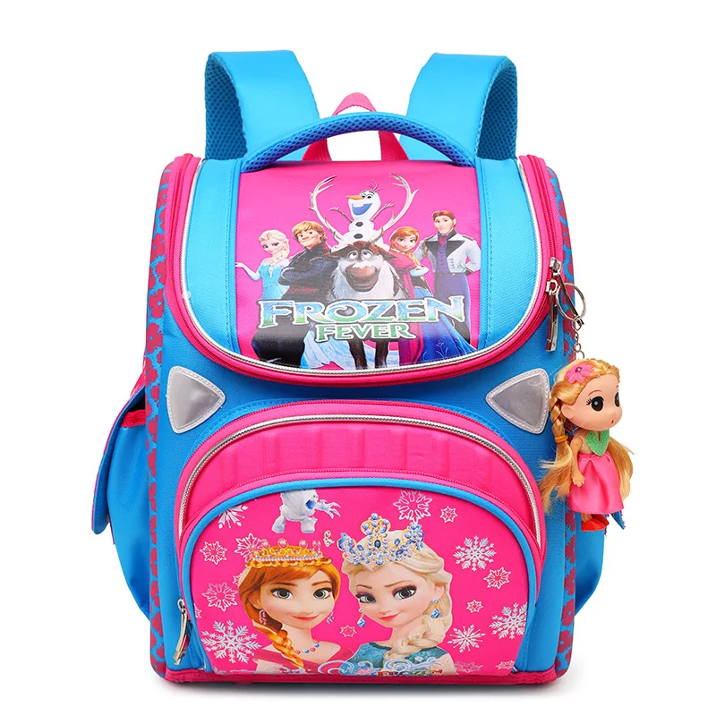

Waterproof Cartoon Large Capacity Orthopedic backpack With Doll School Bags For Girls