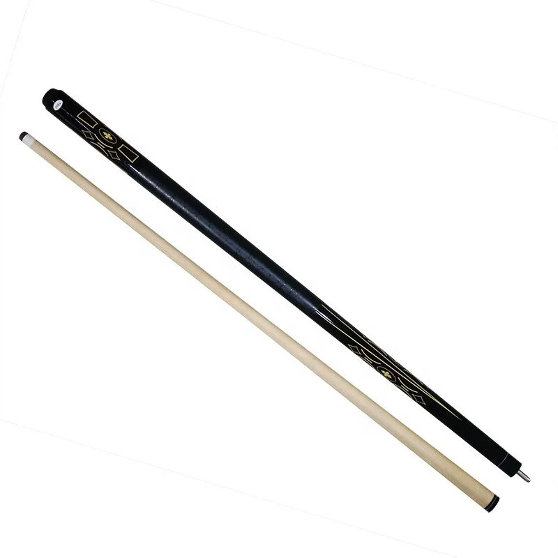

Good quality 1/2-pc maple wood pool cue 57 inch black billiard cue stick