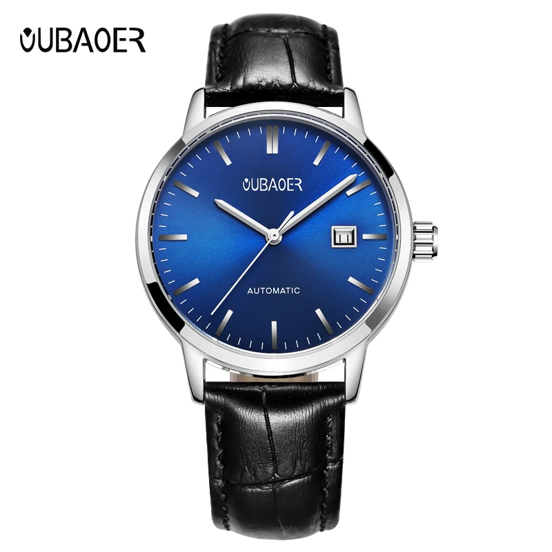 

OUBAOER OB2025A Men Automatic Mechanical Watch High Quality Leather Band Watch Auto Date, N/a