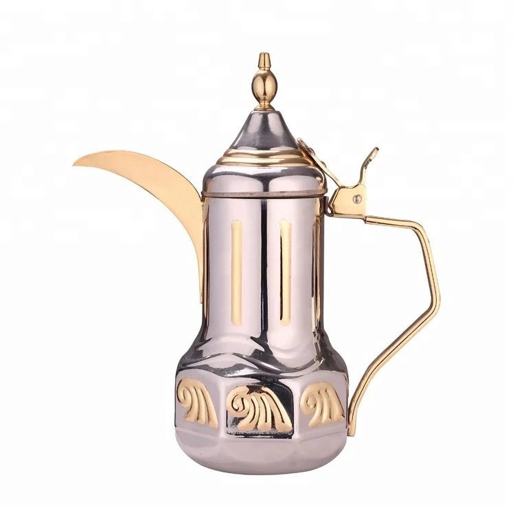Arabic Style Design Coffee Pot Dallah Long Spout Class Pattern Coffee Warmer Coffee Tea Set
