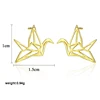 Dainty Tiny Brush Gold Silver Cutout Paper Crane Stud Earrings Small Minimalist 925 Sterling Silver Earring