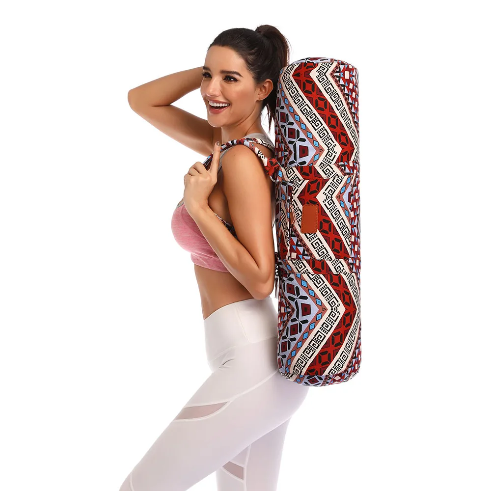 

Fashion Custom Promotional Washable Eco Canvas Zip Mat Yoga Gym Bag