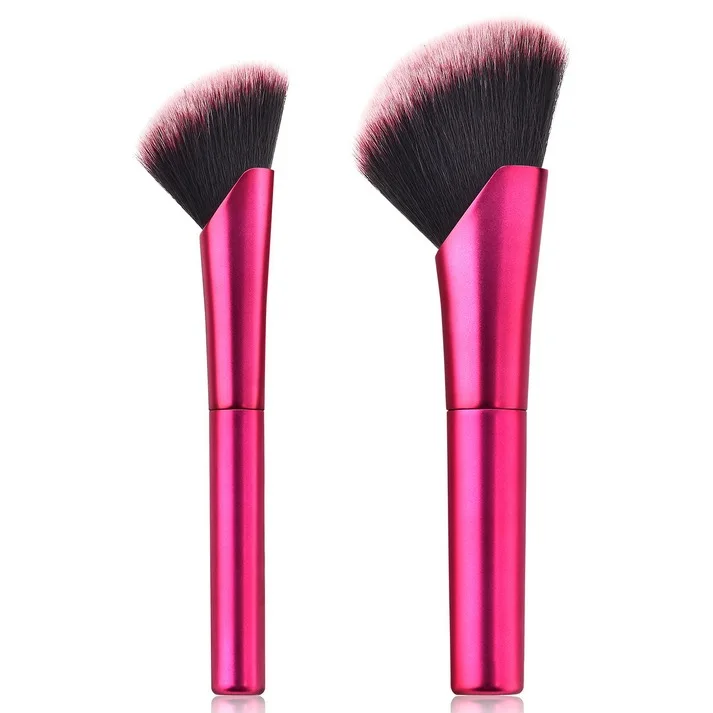 New Arrival 2pcs Metal Plated Rose Red Makeup Brush Powder Makeup Brush ...