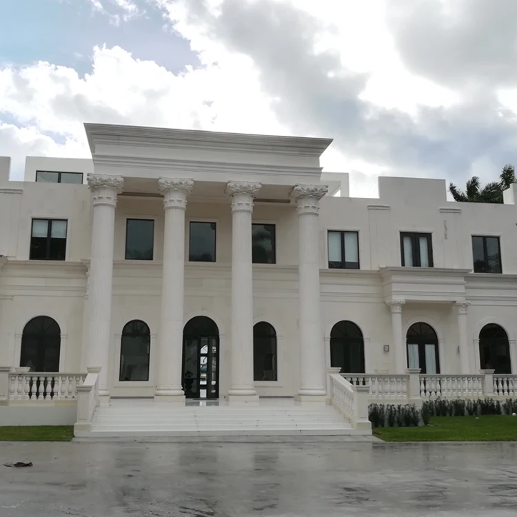 Solid feature and column shape decorative pillars marble roman column