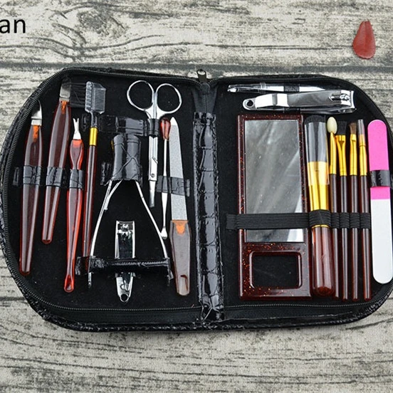 

Hot sale Manicure Pedicure Set Nail Clippers 17 Piece Stainless Steel Nail Kit & Professional Grooming Kit, Customer option