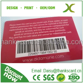 plastic barcode card 128 auto code printing barcode membership