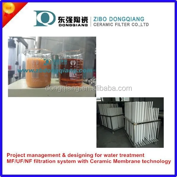 
micro filtration and ultra filtration ceramic membrane filter for solids separation from liquid 