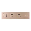 FIKO Hotel room type 86 champagne gold PC two three-pole five-hole power socket with two USB charging interface socket