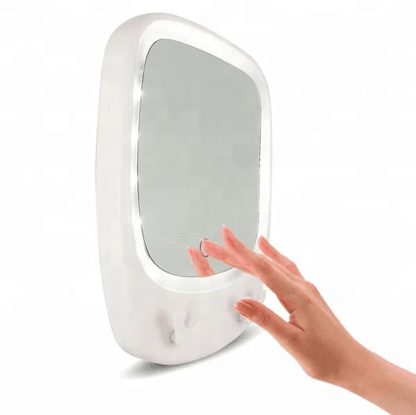

Fog free sllicon shower shaving mirror with razor holder suction cups, Chrome