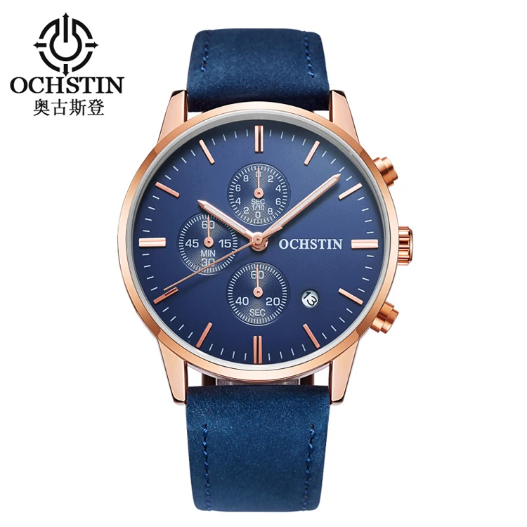 

OCHSTIN GQ084 Top Brand New Mens Chronograph Watches Men Sport Clock Casual Luxury Quartz Male Watch Blue Military Watches
