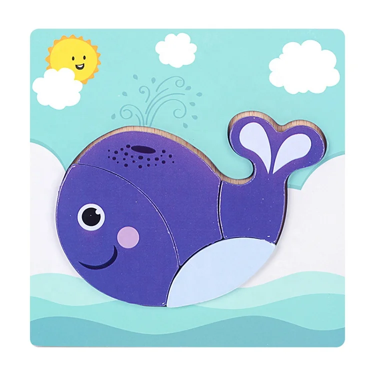
3D Wooden Puzzle Cute Cartoon Animal Intelligence Kids Educational Gift Brain Teaser wooden jigsaw puzzle 