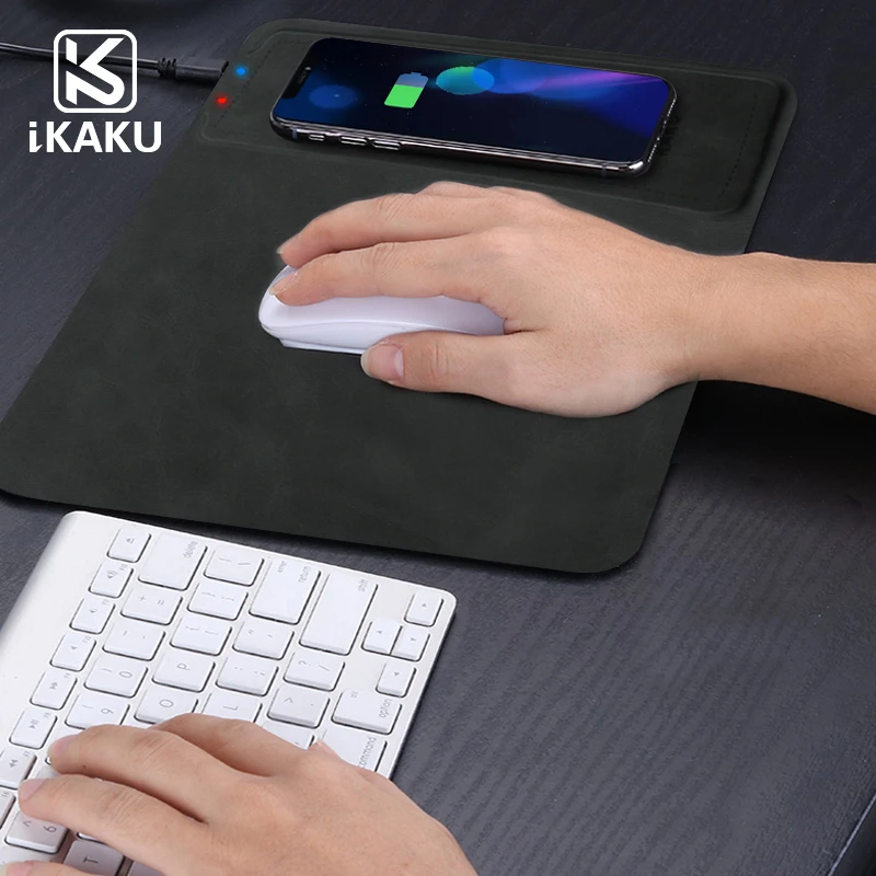 

KAKU 2018 innovative charging mouse pad new product qi wireless charger stand for smartphone