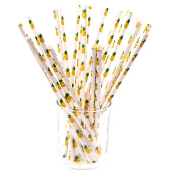 

2019 New Arrivals Fruit Drinking Pineapple Paper Straws