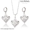 62647 Costume jewelry in Cubic zirconia necklace earring jewelry set rhodium color