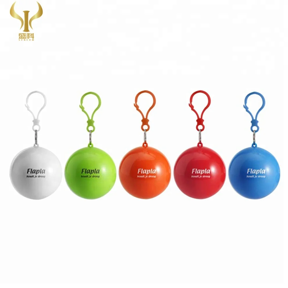 

PE customized logo rain poncho ball, Customerized
