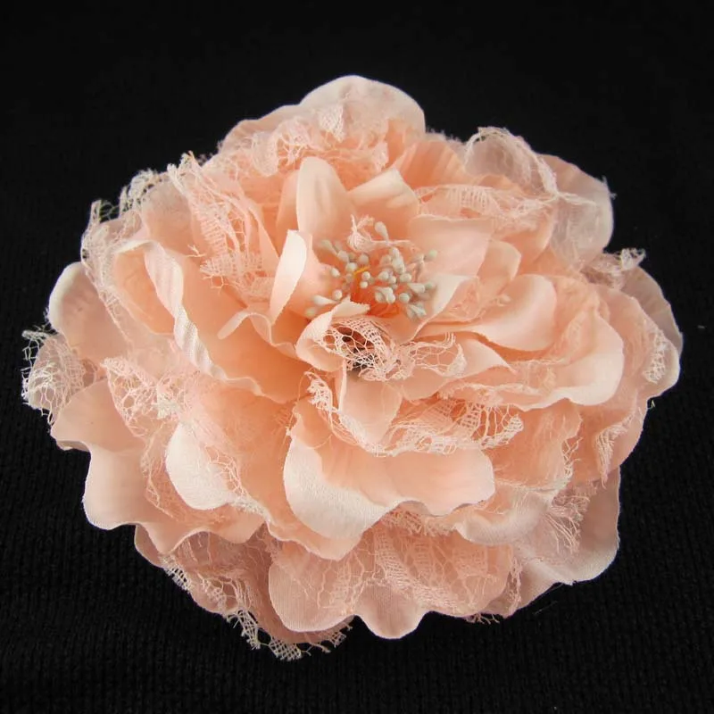 

Peony lace big flower corsage hair clips Fabric flower cloth brooch, As picture