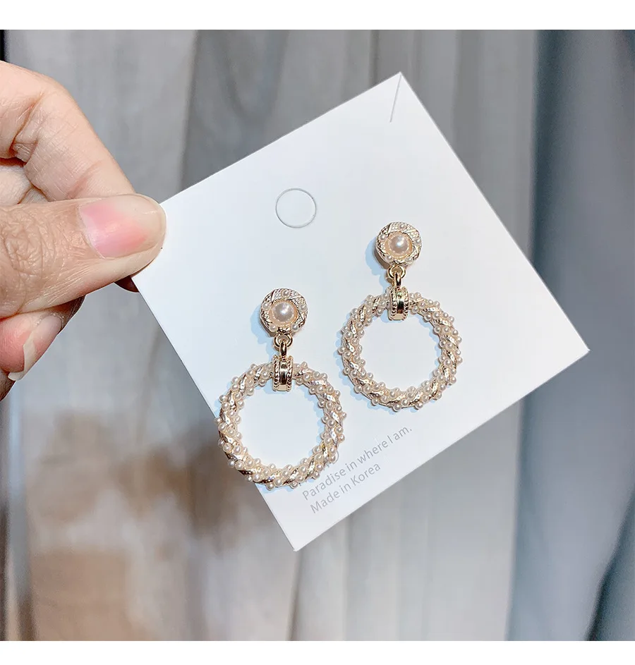 

New Personality Pearl Earrings High Quality Zircon Imitation Pearl Earrings For Women Stud Earrings Boucle D'oreille, Silver