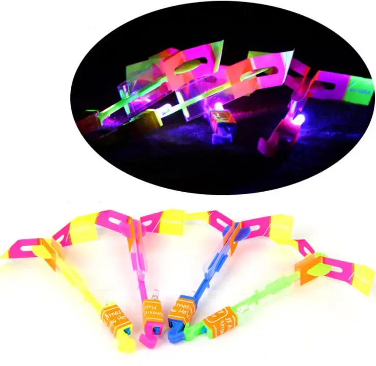 Amazing Led Light Arrow Rocket Helicopter Flying Toy Led Light Flash