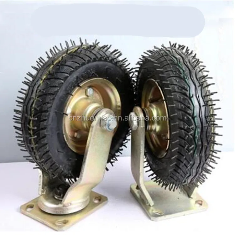 Heavy Duty Rubber Inflatable Caster 6 Inch Pneumatic Caster With Steel