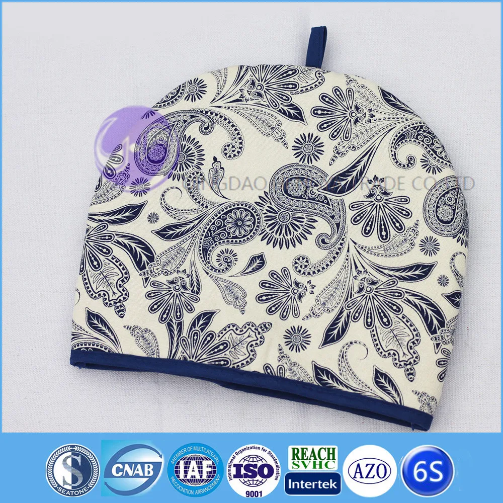 
home textile heat resistant custom printed cotton fabric tea cosy 