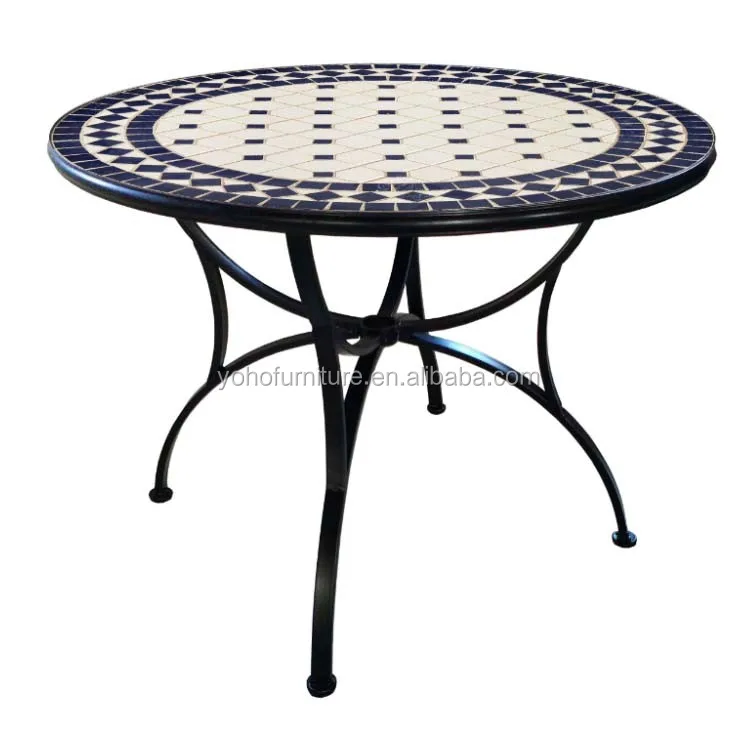 Classical Design Medieval Court Style Round Table With Creamic Tile Top Mosaic Outdoor Patio Furniture 3pc Bistro Set Iron Buy Bistro Set Mosaic Table Wrought Iron Ceramic Mosaic Table Chairs Set Product On