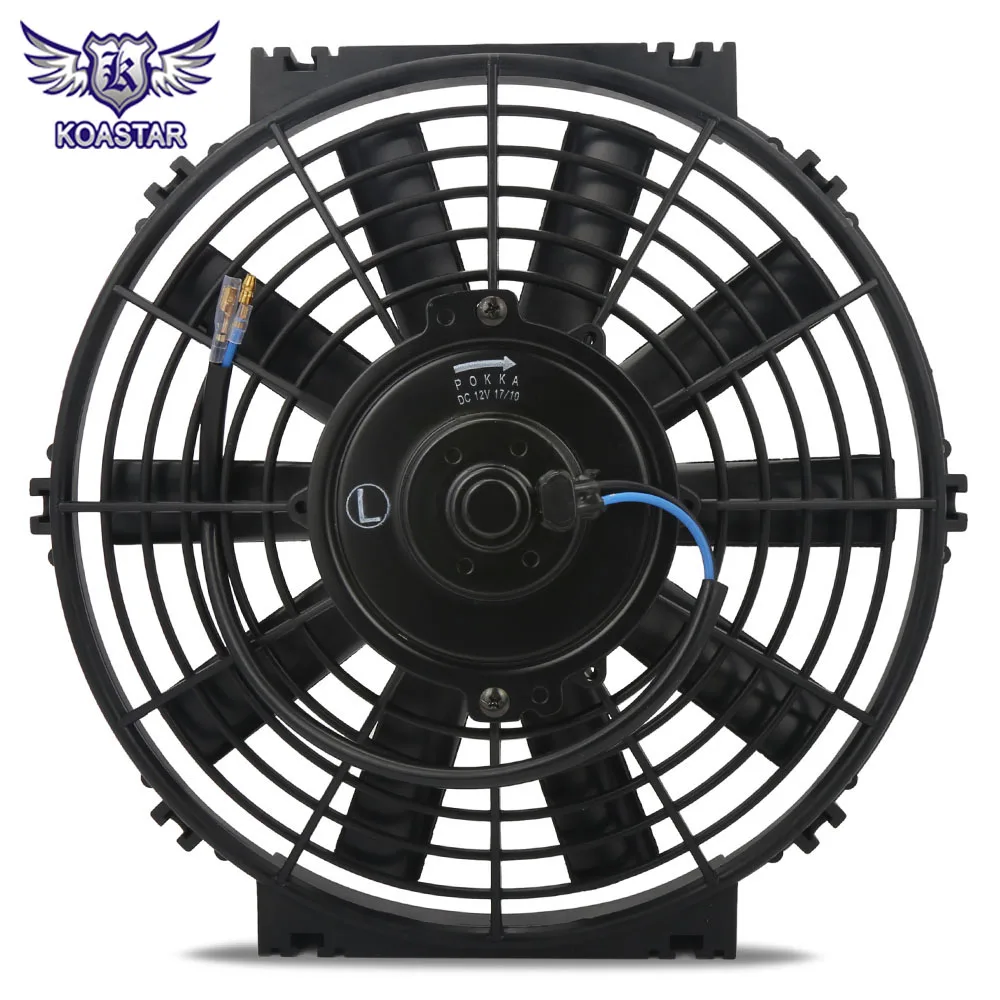 Universal 10/" Red Slim Reversible Electric Radiator Motor Cooling Fan+Mounting