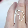 Best price stainless steel state map ring women coating platinum rings