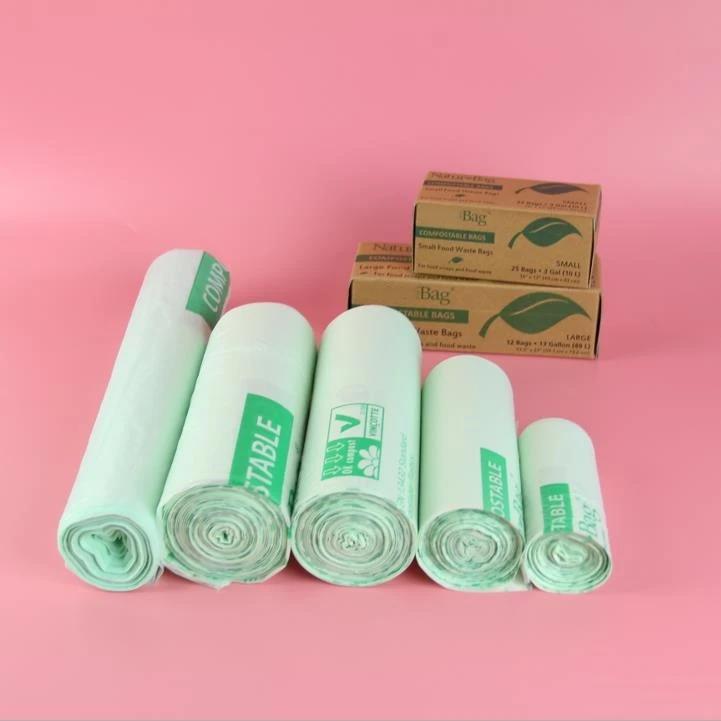 
ASTM D6400 Compostable Bags 3 gallon 25 Count, Extra Thick 0.65 Mils, Small Kitchen Trash Bags 100% Biodegradable plastic bags 