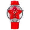 wholesale five start shape watch lady colored leather star watch