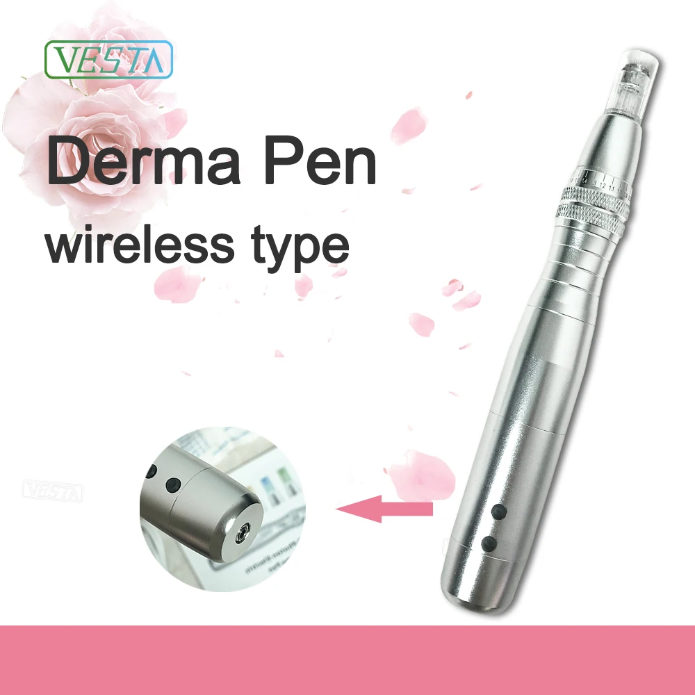 

Vesta Best Selling Wholesale LED 7 Color Derma Pen Skin Care Microneedling For Acne And Scarring, Silver