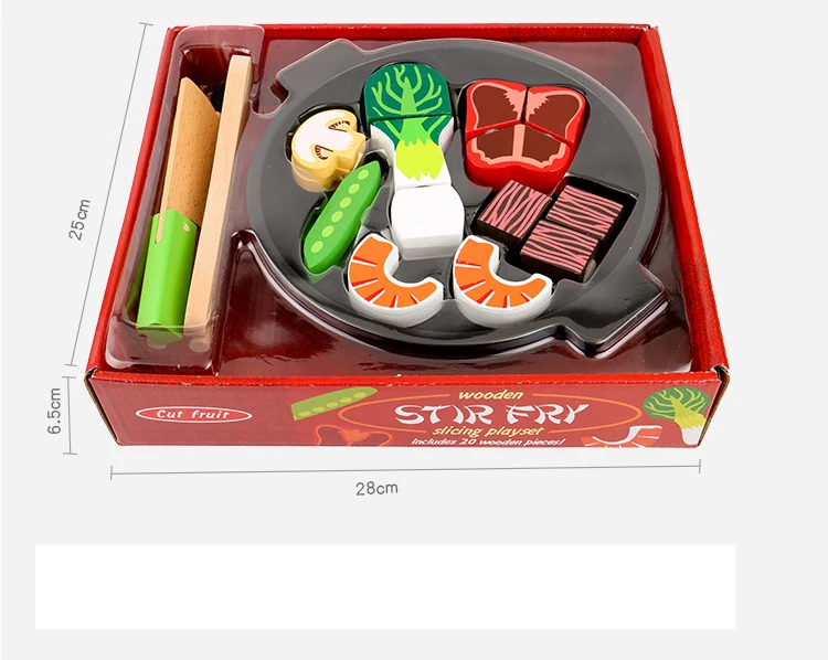 Wooden Simulation Vegetable Play Toy Casserole Cut to See Pretend Role Play Food Chef Kitchen Cooking Set Educational Toy