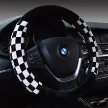 Winter Fur Plaid Sports Steering Wheel Cover Racing For 95% Car Styling,38cm Omp Accessories Factory Direct Supply Free Shipping