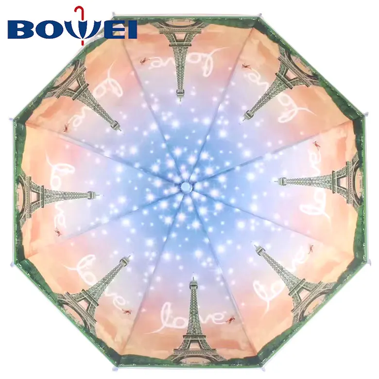 2019 Hot sales poe material automatic fashion umbrella with printing