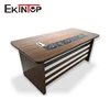 1.6m High end mdf office table with l shape cabinet manager desk